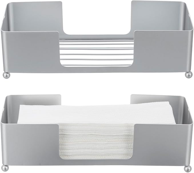 MyGift Modern Silver Tone Metal Countertop Folded Paper Towel Holders, - Image 7