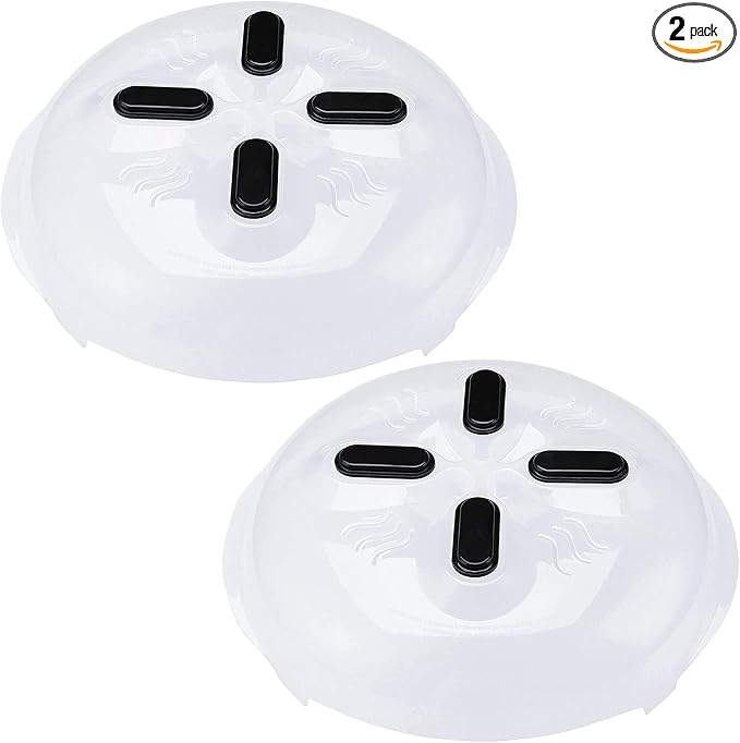 HOVER COVER 2 Pack Magnetic Splatter Cover, 12-Inch Clear BPA-Free Food Lid by HoverCover
