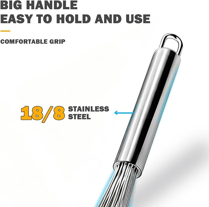 18/10 Stainless Steel Large Whisk, 15.5 inch Heavy Duty Long Whisk Suitable - Image 6