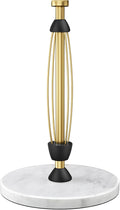 Paper Towel Holder Countertop, Marble Weighted Base, Warm Gold, One-Handed Tear by Awarmhome
