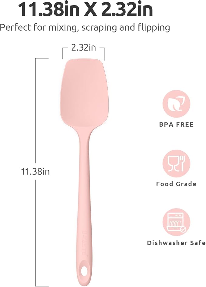 Heat Resistant Silicone Spoon Spatula: U-Taste 600ºF High Heat Flexible 11.38in - Image 2