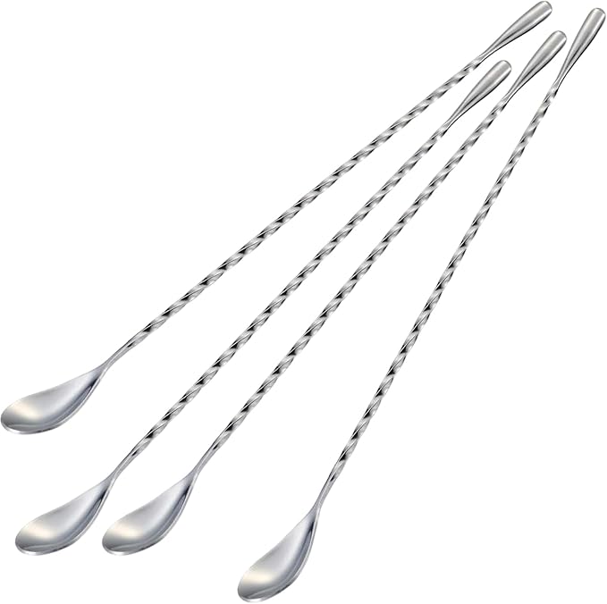 Briout 4 Pieces Bar Spoon, 12 Inches Long Handle Drink Stirrer by Briout