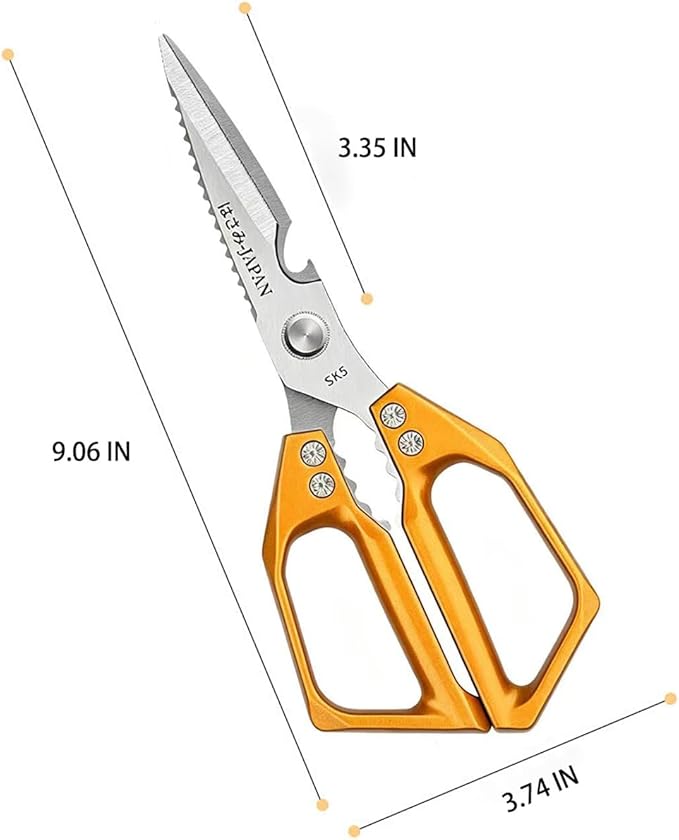 Multi-Purpose Rust Proof Kitchen Shears, Heavy Duty Meat Scissors, Dishwasher - Image 2