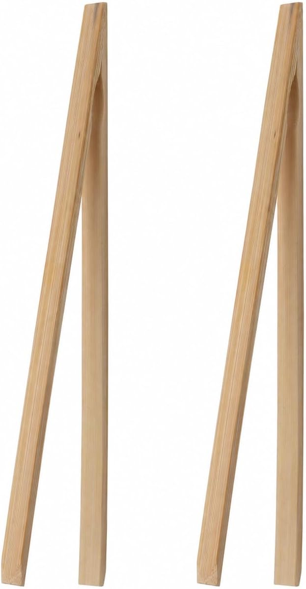HIC Toast Tongs, Natural Bamboo by HIC
