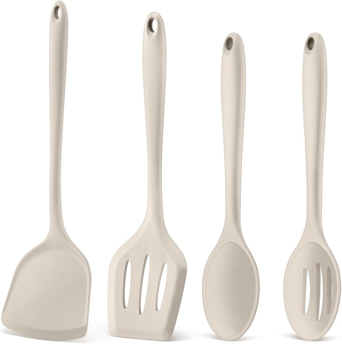 P&P CHEF Kitchen Utensil Set, 4 Pieces Non-stick Silicone Cooking Utensils by PPCHEF