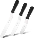 Offset Frosting Cake Knife set of 3 Black 6 8 & 10 Inch Angled Icing Spatula by PUCKWAY