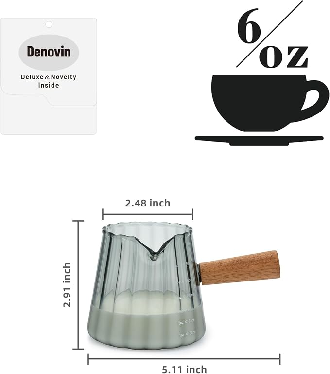 2Pcs Glass Measuring Cup, 6oz Creamer Pitcher - Image 2