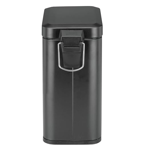 mDesign Small Modern 1.3 Gallon Rectangle Metal Lidded Step Trash Can, Compact - Image 6