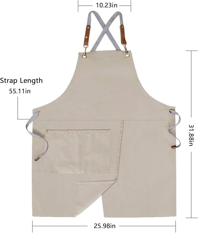 KITCHIEF Pottery Apron Split Leg, Cross Back Chef Apron - Image 5