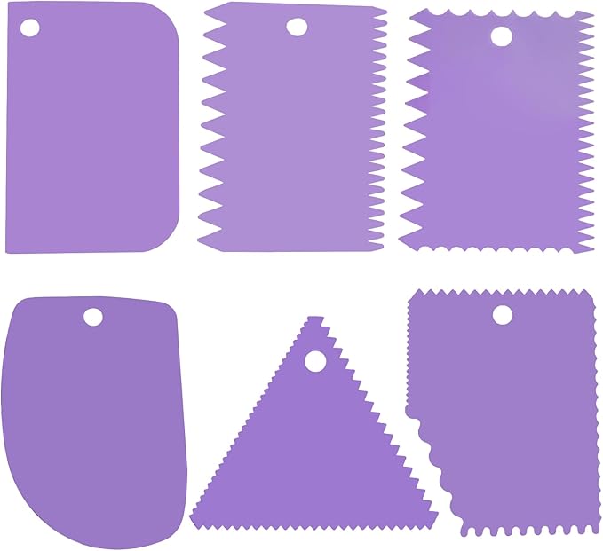 6pcs Cake Scraper Decorating Comb and Icing Smoother Reusable Bread Cream Pizza by YQBOOM