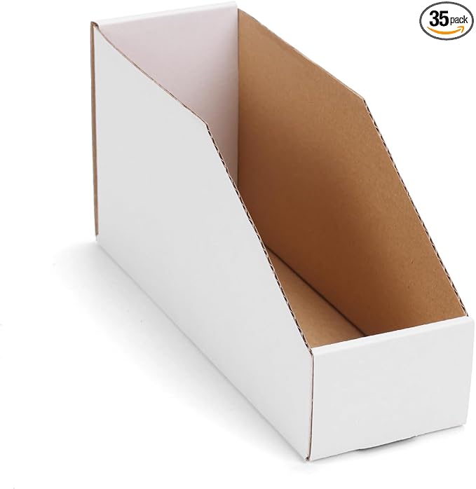 EXYGLO Cardboard Storage Bins 35 Pack, 9.4x3x4.5 Inch Cardboard Boxes, by EXYGLO