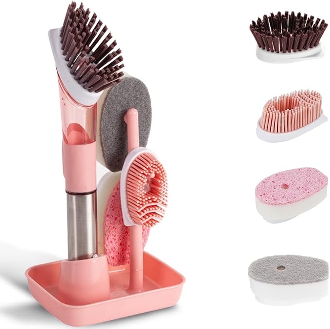 Dish Cleaning Brush, Soap Dispensing Dish Brush Set by Unknown