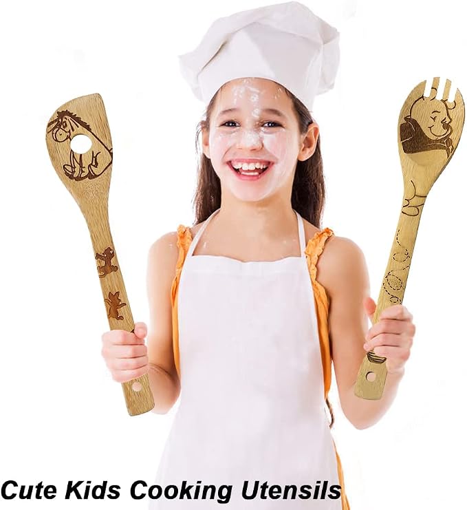 5 Cartoon Wooden Spoons for Cooking - Image 3