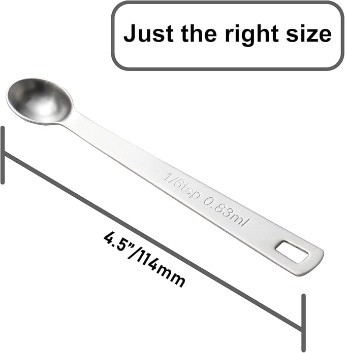 1PCS 1/6 Teaspoon Single Tiny Measuring Spoon, Small Individual Stainless Steel - Image 2