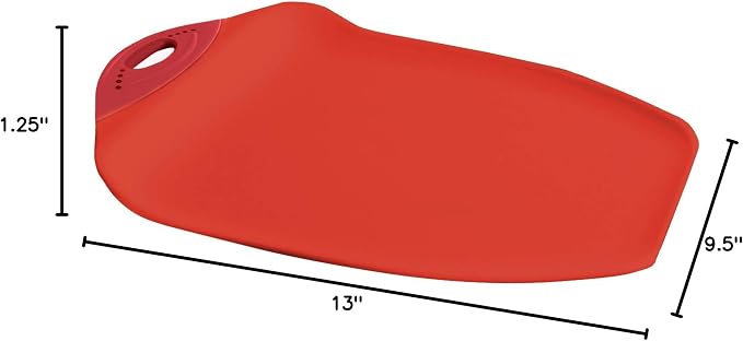 Dexas Chop & Scoop Cutting Board, 9.5 by 13 inches, Solid Red - Image 7