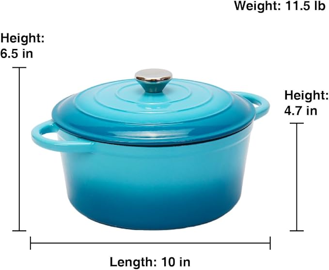 5QT Enameled Cast Iron Dutch Oven - Image 6