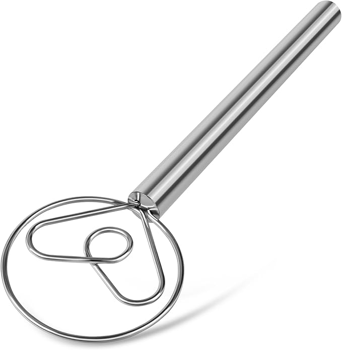 TEEVEA Danish Dough Whisk with Stainless Steel Hook Dutch Style Bread Mixer by TEEVEA