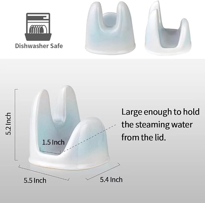 Nihow Pot Lid Holder: Stable Ceramic Pan Lid Holder - Image 2