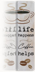 Vintage Coffee Signs, Life Happens Coffee Helps, Retro Metal Tin Sign, by Unknown