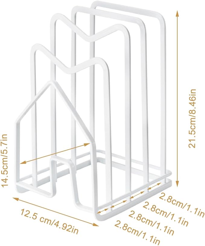 SUNFICON Cutting Board Rack Chopping Board Organizer Pot Pan Lids Holder Thin - Image 8