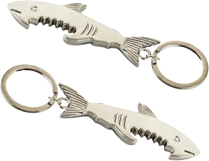 SWATOM Shark Keychain Bottle Opener 2PCS Beer Opener Tool Key Tag Chain Ring by SWATOM