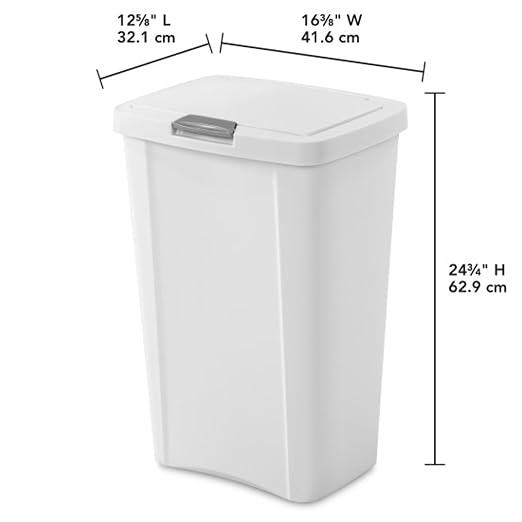 Sterilite 13 Gallon TouchTop Wastebasket Trash Can Garbage Recycle Bin - Image 3