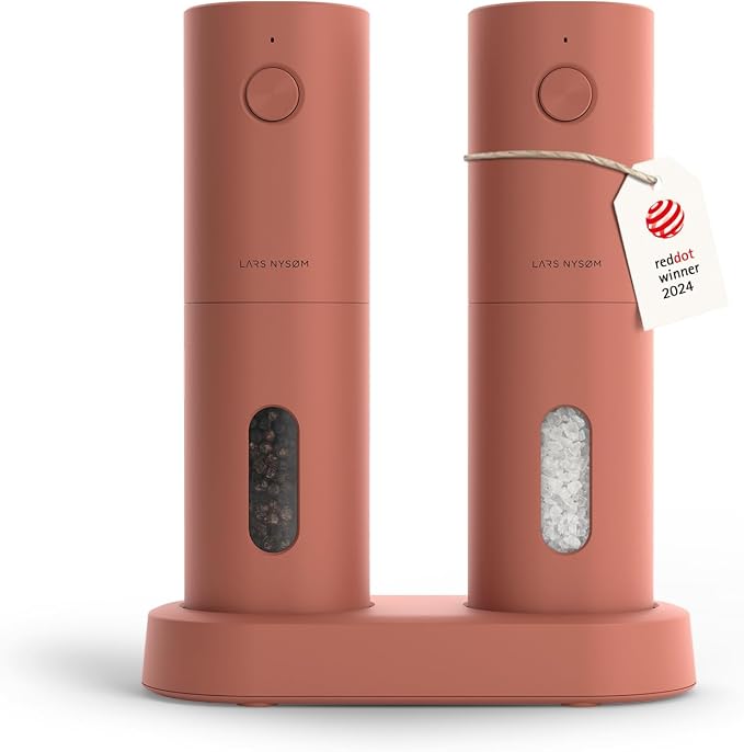LARS NYSØM Electric Salt and Pepper Grinder Set, USB Rechargeable, Automatic by LN