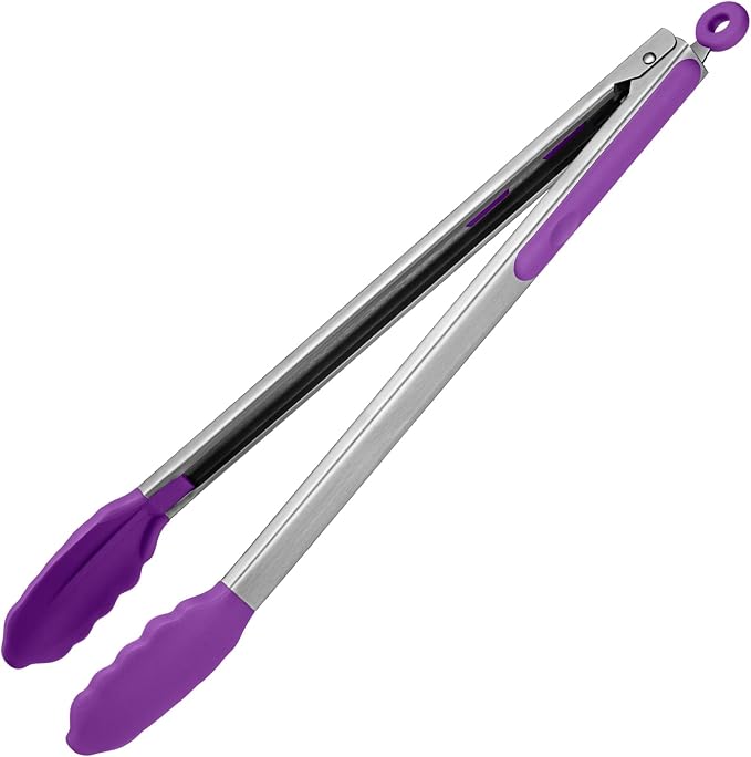 600ºF Heat Resistant Kitchen Tongs: U-Taste 16 inch Extra Long Large Silicone by U-Taste