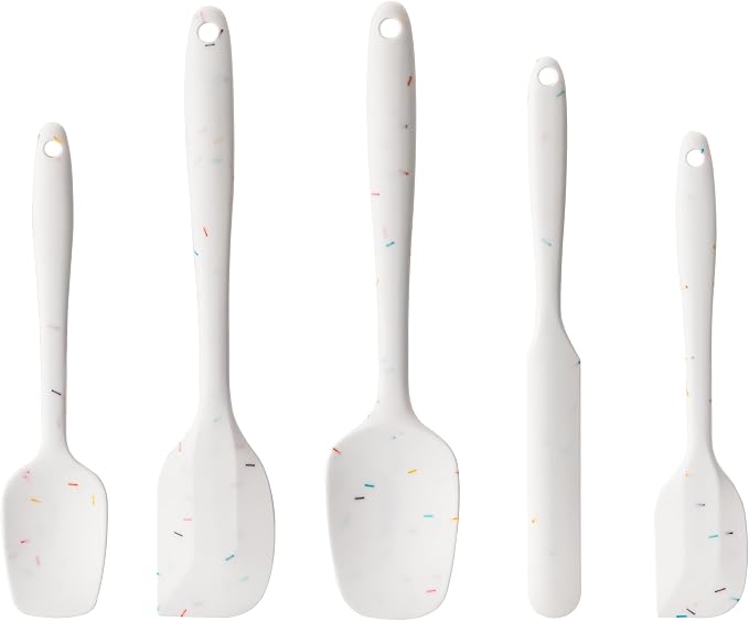 Silicone Spatula Set, 5 Piece Food Grade Rubber Spatulas by Hoewina