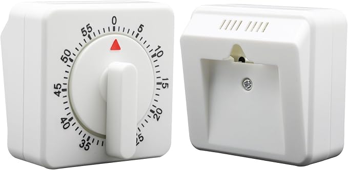Hitefu 2 Pcs Square 60 Minute Mechanical Kitchen Timer, Visual Cooking Timer - Image 2
