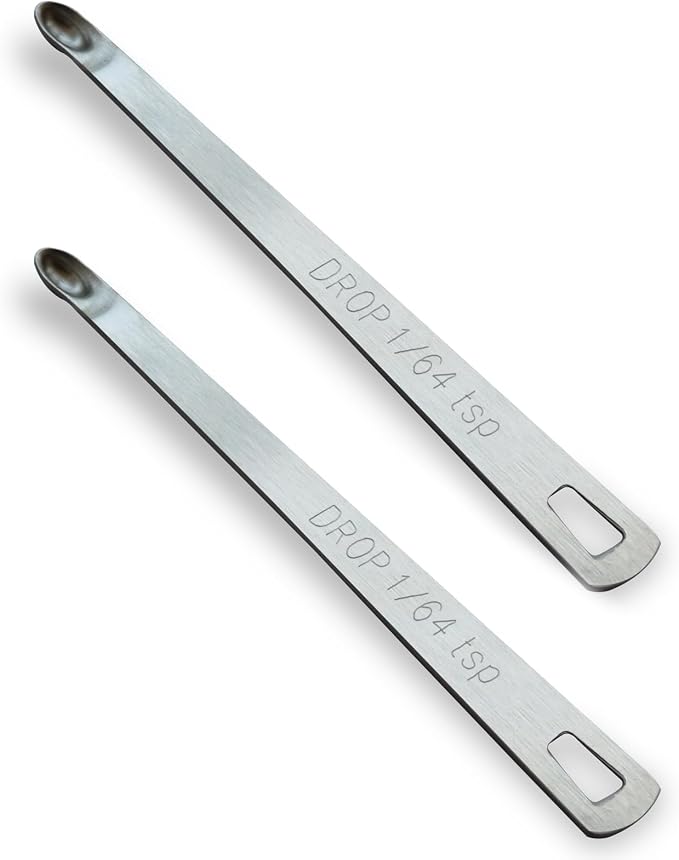 2PCS 1/64 Teaspoon Single Tiny Measuring Spoon, Small Individual Stainless by BERYLER