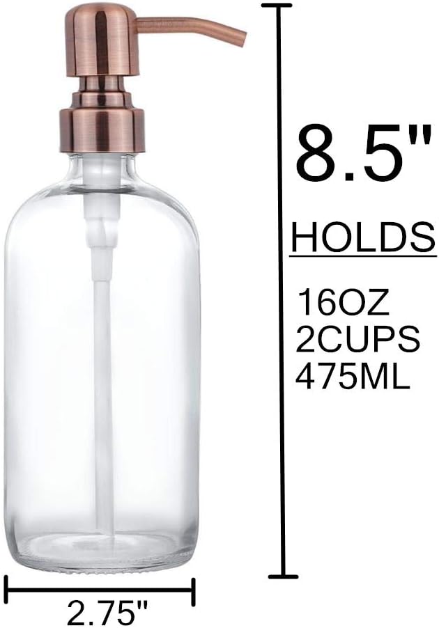 2 Pack Thick Clear Glass Pint Jar Soap Dispenser - Image 4