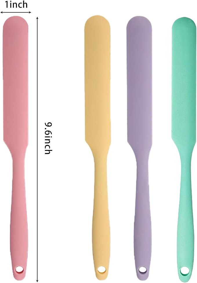 4 Pcs Silicone Jar Spatula Long Handle Kitchen Spatulas - Image 6
