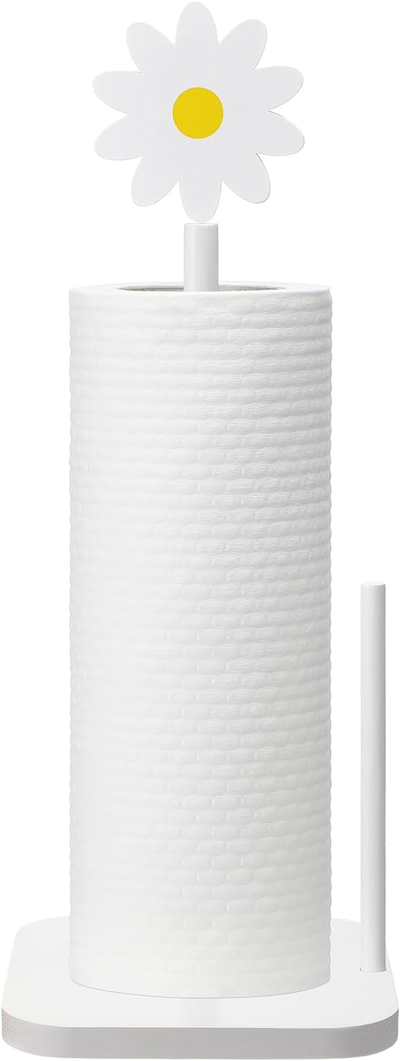 Leinuosen White Daisy Paper Towel Holder Coquettish Cute Wooden Daisy Kitchen by Leinuosen