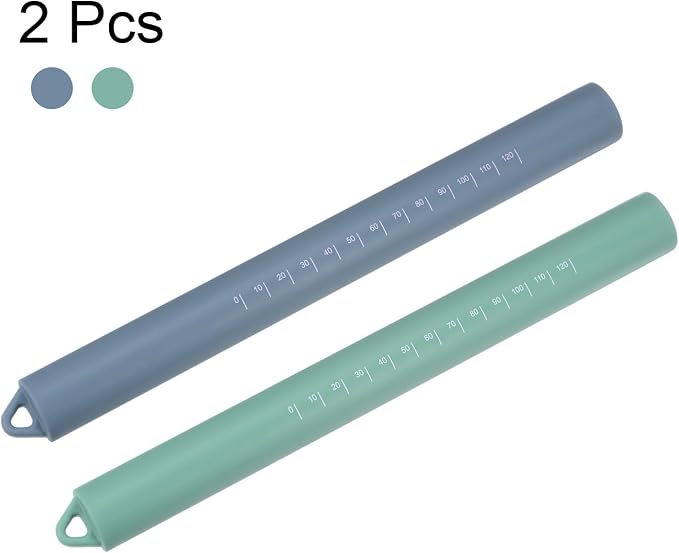 HARFINGTON 2pcs Silicone Rolling Pin 10" Stainless Silicone Surface Non-Stick - Image 3