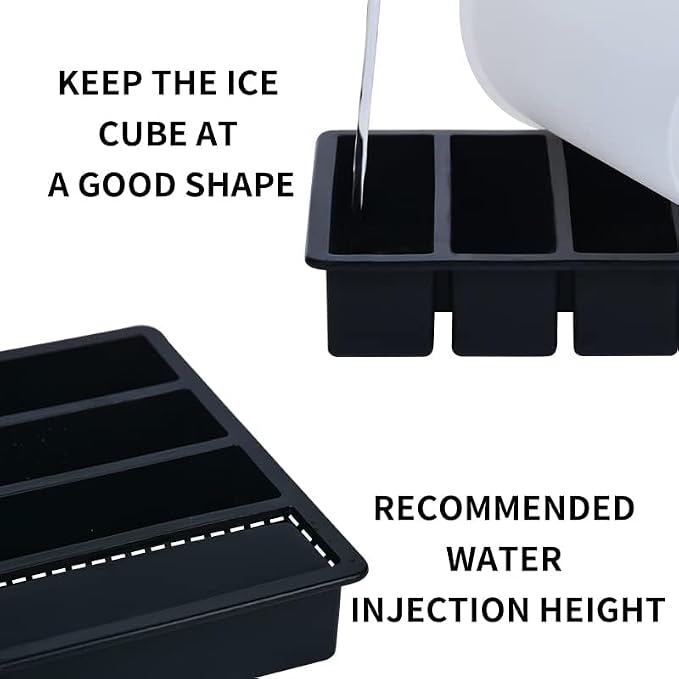 LONGFITE Large and Long Ice Cube Tray 2 Pack Silicone Freezing Container Sticks - Image 4