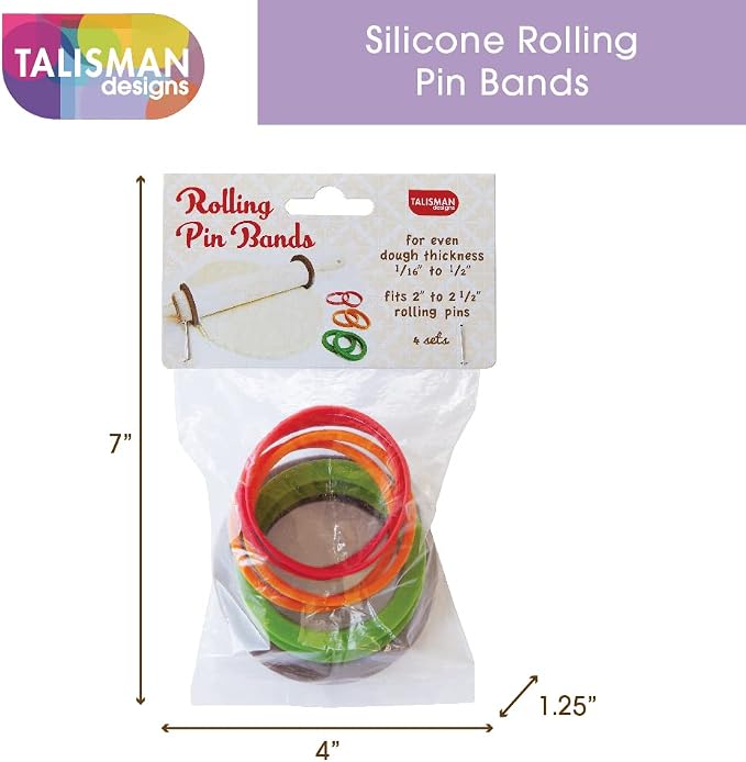 Talisman Designs Silicone Rolling Pin Bands | 8 Piece Set | Ensure Dough - Image 5