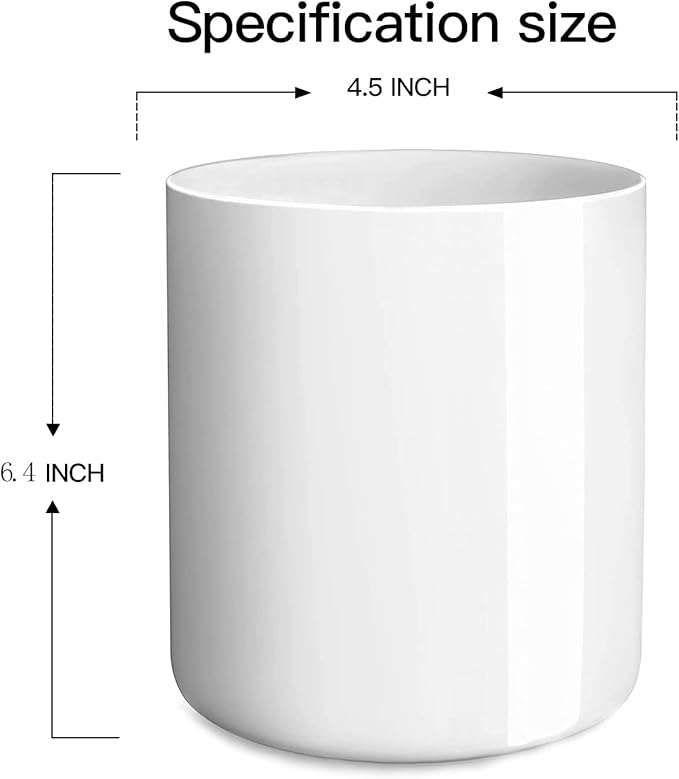 LATCHHOOK White utensil holder for Countertop, Glossy White Ceramic Utensil - Image 6
