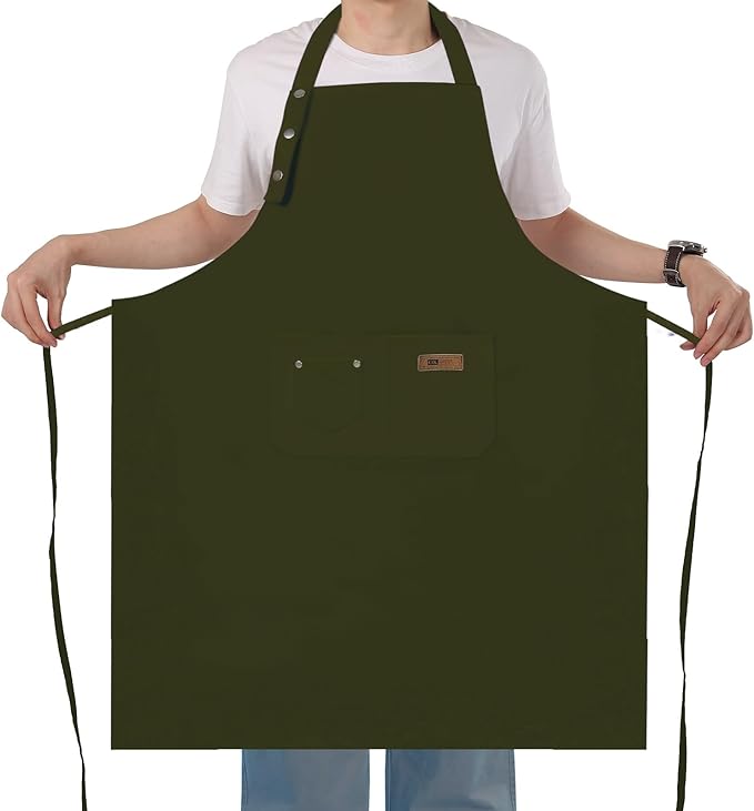 Yuubin Extra Large Aprons for Men Adjustable Button Apron by Unknown