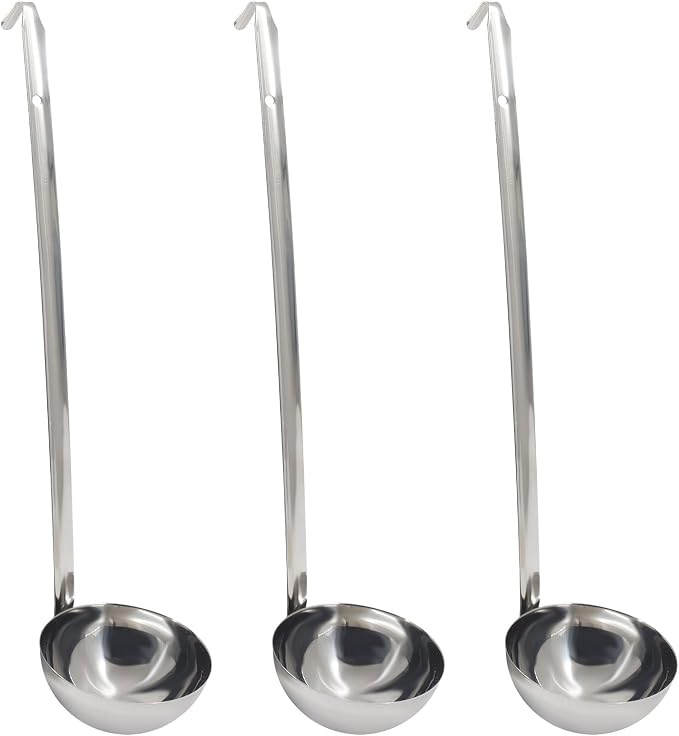 10 Oz Stainless Steel Ladle, Portioning and Serving Soup and Stew in by Auvotuis