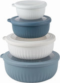 COOK WITH COLOR Prep Bowls with Lids- Wide and Deep Nesting Plastic Small by CookwithColor