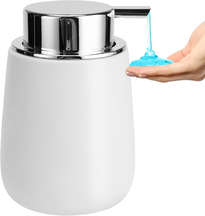 Soap Dispenser Ceramic with Easy-to-Press Pump Hand Lotion Liquid Dispenser - Image 2