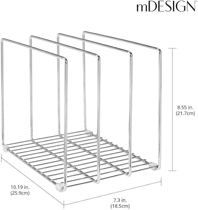 mDesign 3 Slot Tray and Pan Rack — Metal Wire Rack - Image 3