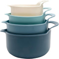 COOK WITH COLOR Nesting Plastic Mixing Bowl Set with Pour Spouts and Handles by CookwithColor