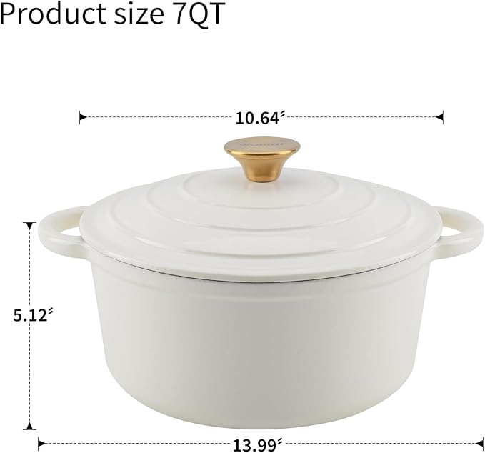 Enameled Cast Iron Dutch Oven - 7QT Pot - Image 3