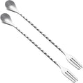 BRIOUT 2 Pcs Bar Spoon, 12 Inches Long Handle Drink Stirrer, Stainless Steel by Briout