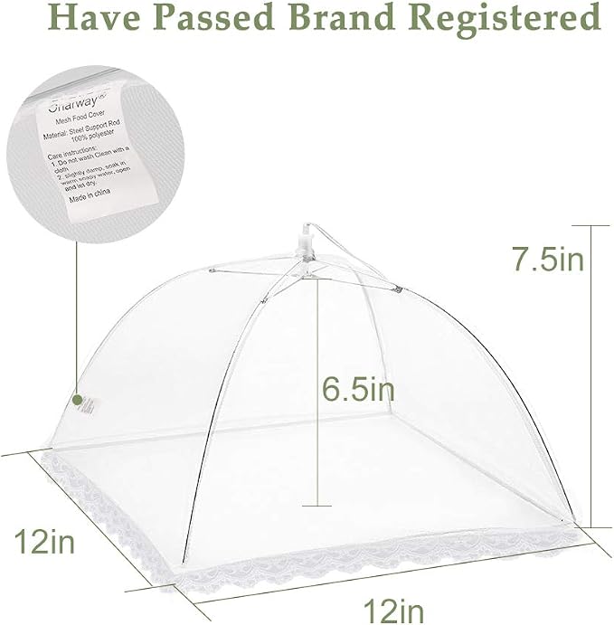 Onarway 3 Pack Food Covers 12 Inch Pop-Up Encrypted Mesh Plate Serving Tents - Image 2