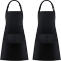Jubatus 2 Pack Bib Aprons with 2 Pockets Cooking Chef Kitchen Apron by Jubatus