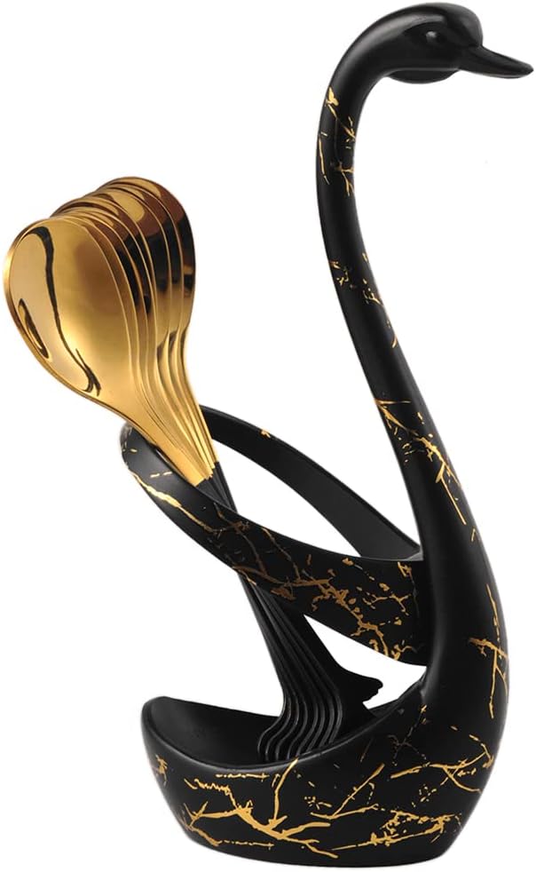 AnSaw Small Coffee Spoon Holder Set, 4.7" Mini Leaf Dessert Spoon, Stainless - Image 5