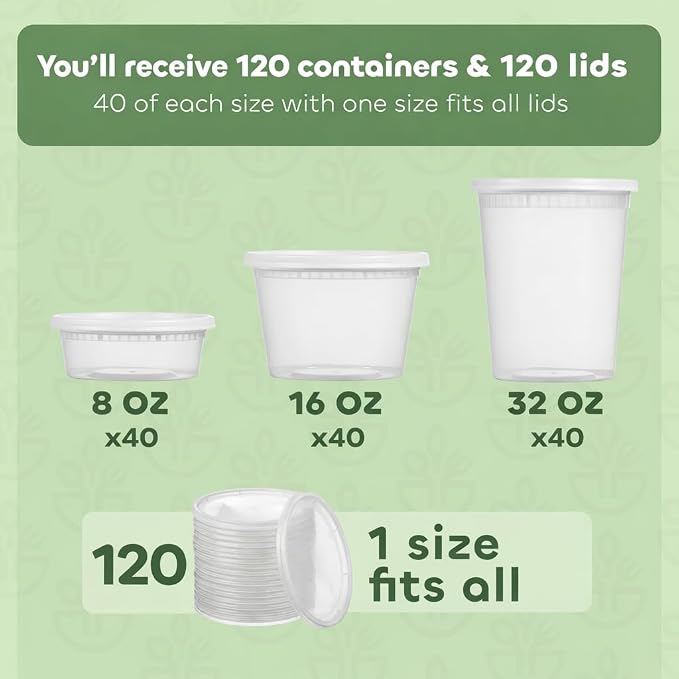 JoyServe 120 Sets Deli Containers - Image 2